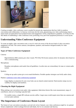 A Guide to Setting Up Effective Video Conference Rooms