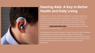 Hearing Aids A Key to Better Health and Daily Living