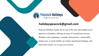 Plan your perfect getaway with Kashmir tour packages from Peacock Holidays
