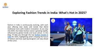 Exploring Fashion Trends in India: What's Hot in 2025?