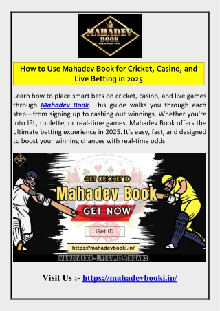 How to Use Mahadev Book for Cricket, Casino, and Live Betting in 2025