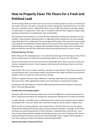 Clean Tile Floors