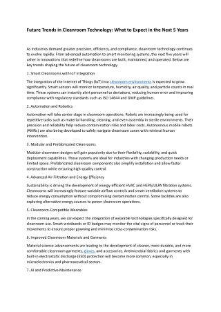 cleanroom technology