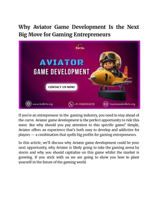 Aviator Game Article Development_Bidbits
