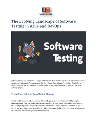The Evolving Landscape of Software Testing in Agile and DevOps