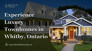 Discover Your Dream Home at Brooklin Trails Whitby Ontario