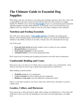 The Ultimate Guide to Essential Dog Supplies