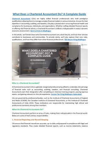 Tirumalesh & Co | Chartered Accountants