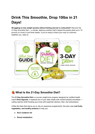 Best Drink This Smoothie, Drop 10lbs in 21 Days!