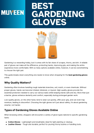 MUVEEN Gardening Gloves – Premium Protection for Green Thumbs