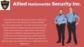 Private Security Services in California - Allied Nationwide Security Inc.