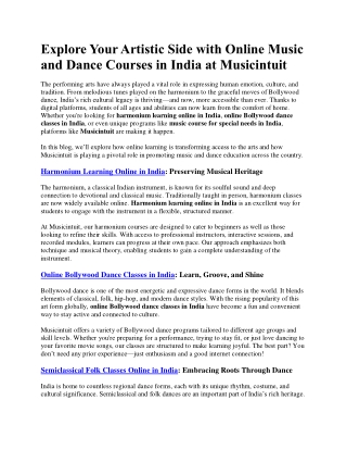 Explore Your Artistic Side with Online Music India