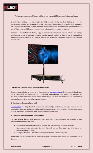 Verhoog uw evenement: Waarom het huren van high-end LED-schermen het verschil ma
