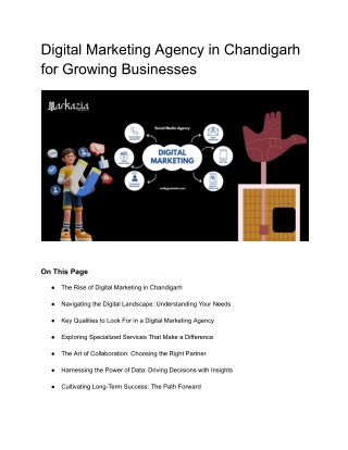 Digital Marketing Agency in Chandigarh for Growing Businesses