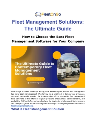 Fleet Management Solutions_ The Ultimate Guide