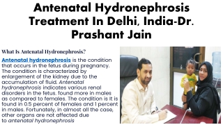 Antenatal Hydronephrosis Treatment In Delhi, India-Dr Prashant Jain