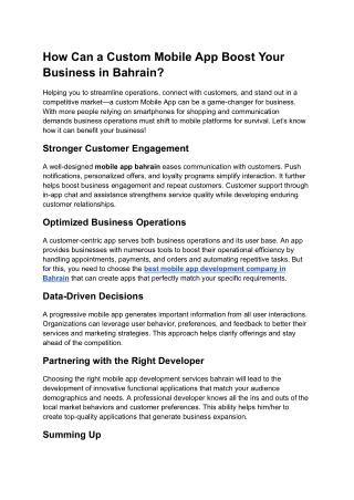 How Can a Custom Mobile App Boost Your Business in Bahrain_