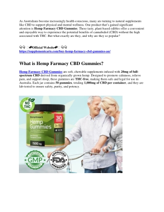 Hemp Farmacy CBD Gummies Australia