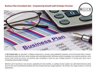 Business Plan Consultant Asia