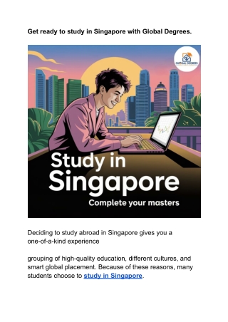 Get ready to study in Singapore with Global Degrees