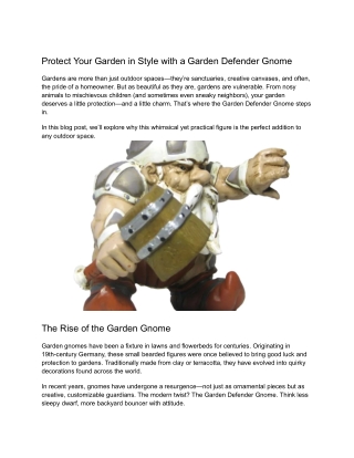 Protect Your Garden in Style with a Garden Defender Gnome
