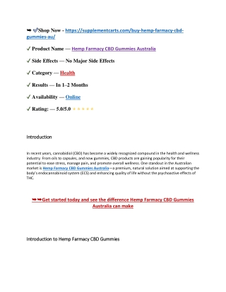 Hemp Farmacy CBD Gummies Australia