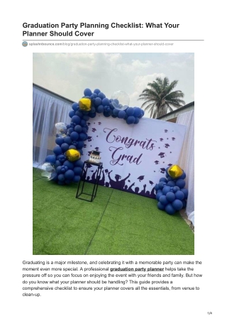 Graduation Party Planning Checklist What Your Planner Should Cover
