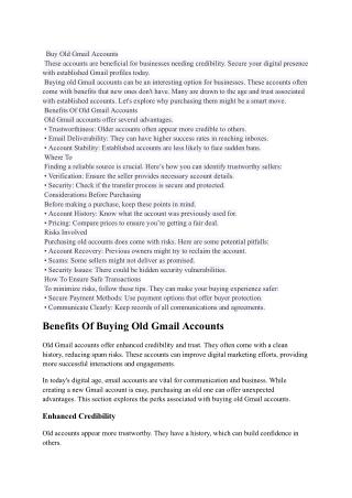 Buy Old Gmail Accounts