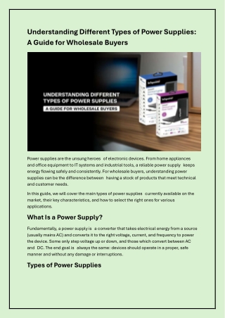 Wholesale Battery Buying Guide Along With Types of Power Supplies