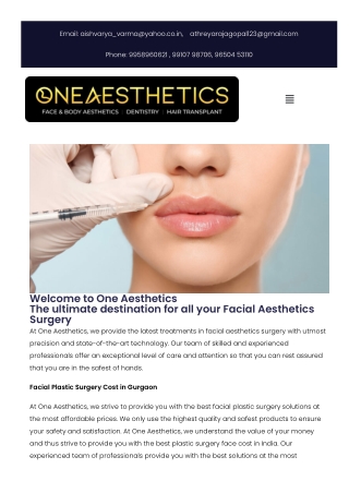 Facial Aesthetics Surgery in Gurgaon