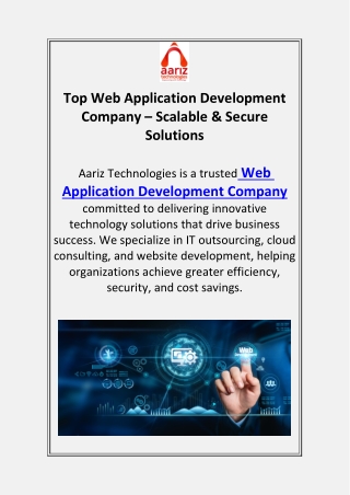 Web Application Development Company