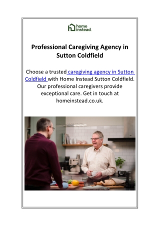 Professional Caregiving Agency in Sutton Coldfield