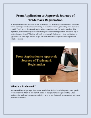 From Application to Approval_ Journey of Trademark Registration