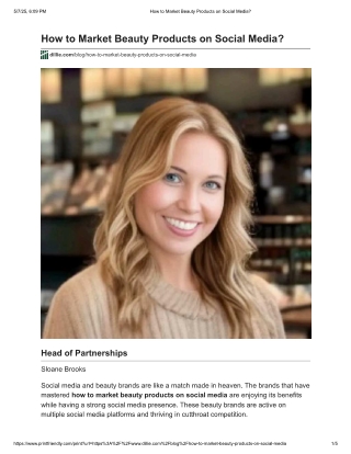 How to Market Beauty Products on Social Media​