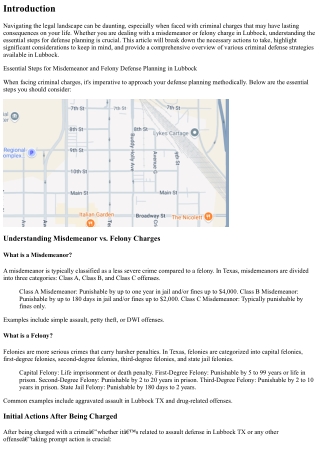 Essential Steps for Misdemeanor and Felony Defense Planning in Lubbock