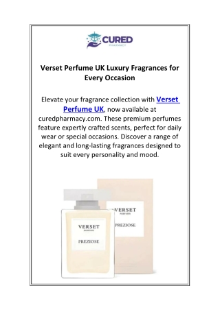 Verset Perfume UK Luxury Fragrances for Every Occasion