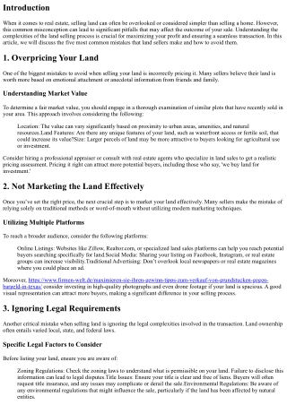 5 Mistakes to Avoid When Selling Your Land