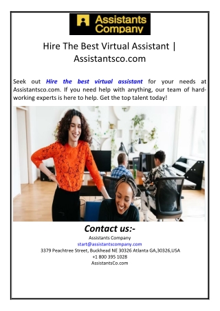 Hire The Best Virtual Assistant | Assistantsco.com