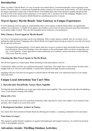 ”An Insider's Look at Unique Experiences Found Only Here!