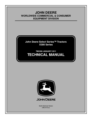 JOHN DEERE X340 LAWN TRACTOR Service Repair Manual Instant Download (TM2308)