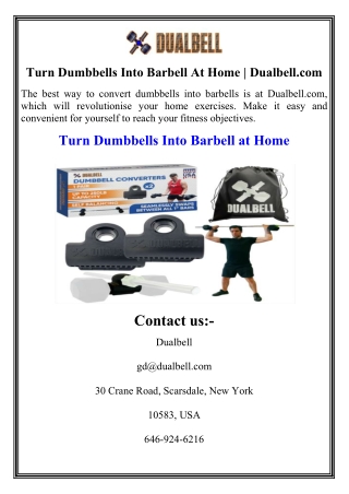 Turn Dumbbells Into Barbell At Home  Dualbell.com