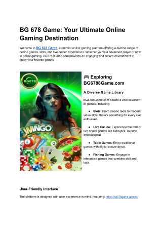 BG 678 Game_ Your Ultimate Online Gaming Destination