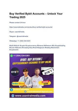 Buy Verified Bybit Accounts – Unlock Your Trading 2025