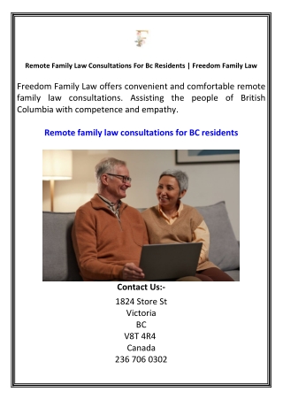 Remote Family Law Consultations For Bc Residents  Freedom Family Law