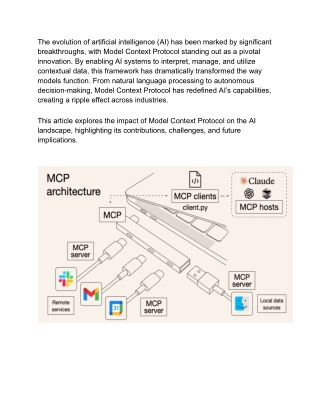 The Role of Model Context Protocol in Shaping the AI Landscape