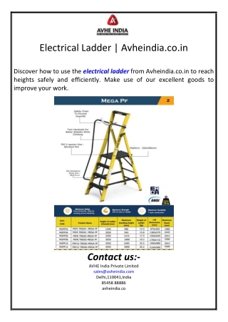 Electrical Ladder | Avheindia.co.in