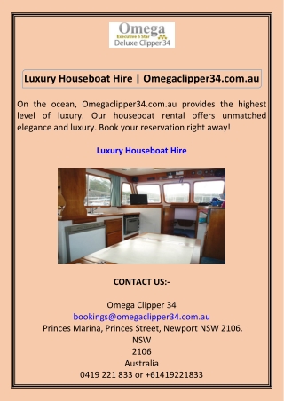Luxury Houseboat Hire Omegaclipper34.com.au