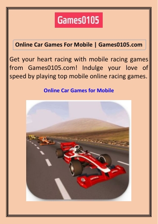 Online Car Games For Mobile Games0105.com
