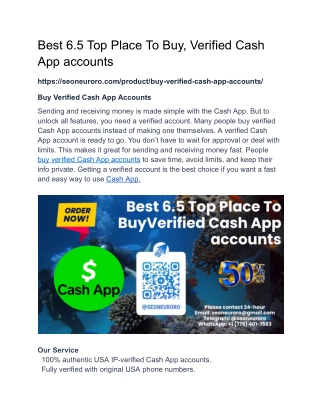 Best 6.5 Top Place To Buy, Verified Cash App accounts
