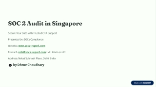 SOC 2 Audit In Singapore | Soc 2 Report